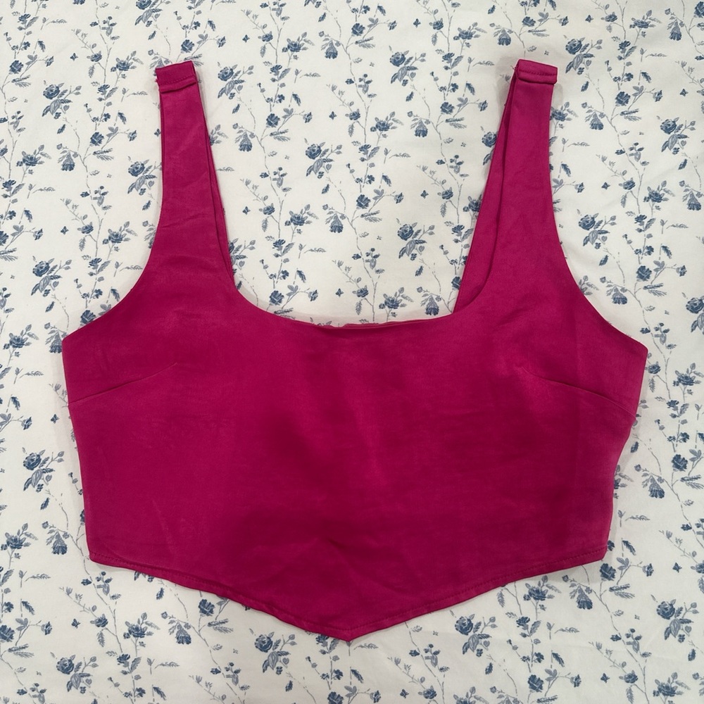 Forever 21 Fuchsia Corset/Scarf Top